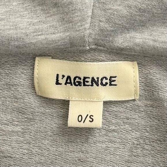 L'AGENCE Lizzy Lace Up Grey Hooded Poncho - Picture 14 of 16